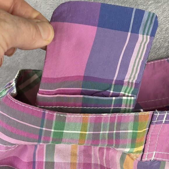 Polo Ralph Lauren Board Shorts‎ Mens 38 Pink Plaid Drawstring Preppy Green Pony - Picture 7 of 16